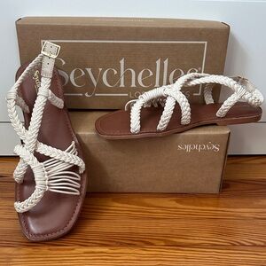 Seychelles Sundown Socialite in Natural, Braided Strap ivory Sandals